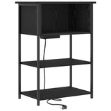 Bedside Cabinet Black Oak 55 x 31 x 76 cm Engineered Wood 859500