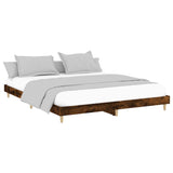 ZNTS Bed Frame without Mattress Smoked Oak 120x200 cm Engineered Wood 832050