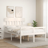 Senior Bed without Mattress White 140x190 cm Solid Wood 3195397