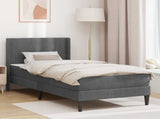 Bed Frame with Mattress Dark Grey 90 x 190 cm Velvet 3415245