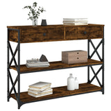Console Table Smoked Oak 100x28x75 cm Engineered Wood 834192