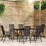 7 Piece Garden Dining Set Black 3099110
