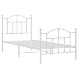 Metal Bed Frame without Mattress with Footboard White 90x200cm 353499