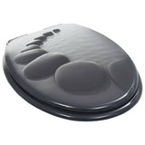 WC Toilet Seats 2 pcs with Soft Close Lids MDF Stones Design 276996