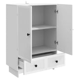 Sideboard High Gloss White 66 x 34.5 x 95 cm Engineered Wood 893979