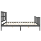 Bed Frame without Mattress Grey 200x200 cm Solid Wood Pine 3192253