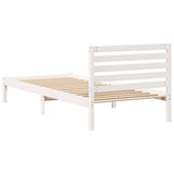 Bed Frame with Headboard White 90 x 210 cm Solid Pine Wood 872306