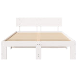 Bed Frame with Headboard White 120 x 200 cm Solid Pine Wood 872654