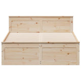 Bed Frame without Mattress with Headboard 150x200 cm King Size Solid Wood Pine 3308762