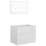 ZNTS 2 Piece Bathroom Furniture Set High Gloss White Engineered Wood 804788
