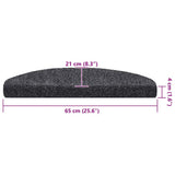 Stair Mats Self-adhesive 20 pcs 65x21x4 cm Dark Grey Half Round Large 3365644
