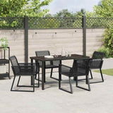 Garden Dining Set 5 pcs Black Powder-Coated Steel 3379312
