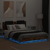 Bed Frame with LED without Mattress Smoked Oak 120x200 cm 3210021