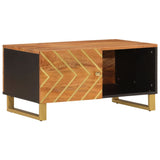 Coffee Table Brown and Black 80x50x40 cm Solid Wood Mango 356787