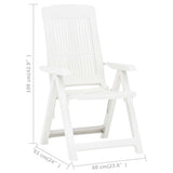 Garden Chair Set of 2 White Plastic Medium Foldable 48766