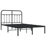 Bed Frame Black Powder-Coated Steel 120x200 cm Bed Frame 352576