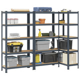 5-Layer Storage Shelves 3 pcs Anthracite Steel&Engineered Wood 3307594