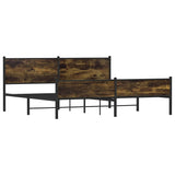 Metal Bed Frame without Mattress Smoked Oak 200x200 cm 3301390