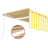 Manual Retractable Awning with Blind&LED 5x3m Yellow&White 3069343
