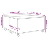 Coffee Table Old Wood 75 x 75 x 38 cm Engineered Wood 875480