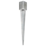 Ground Spikes 6 pcs Silver 9x9x75 cm Galvanised Steel 145414