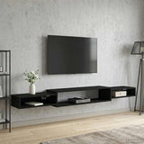 Wall-mounted TV Cabinet Wall-Mounted Black Oak 220 x 28 x 21 cm 8006014