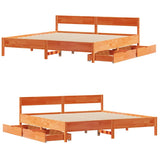 Bed Frame without Mattress Wax Brown 200x200 cm Solid Wood Pine 3301739