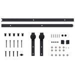 ZNTS Sliding Door SKIEN Hardware Kit 183 cm Steel Black 145264