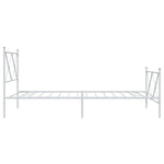 Metal Bed Frame without Mattress with Footboard White 107x203cm 376565
