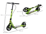 Kick Scooter, Folding 2 Wheel Scooter for 14 Teens Adults, with Dual Brake System, Dual Suspension, T3398P349437