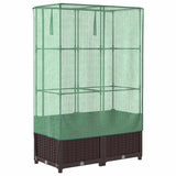 Raised Bed with Greenhouse Cover Rattan Look 80x40x138 cm 4015800