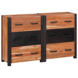 Sideboard 3 pcs Brown 110 x 30 x 75 cm Solid Acacia Wood 3321524