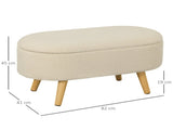 Teddy Fleece Storage Ottoman - Cream White T3398P344256