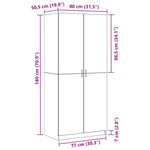 Wardrobe with Storage Black 80 x 51 x 180 cm Engineered wood 3333855