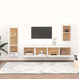TV Cabinets 4 pcs White Solid Wood Pine 3100230