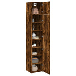 Slim Storage Cabinet Smoked Oak 40x42.5x225 cm Engineered Wood 3281277