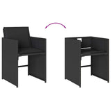 11 Piece Garden Dining Set with Cushions Black Poly Rattan 3211207