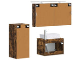Bathroom Furniture Set 3 pcs Smoked Oak 100 x 14.5 x 70 cm 3407443