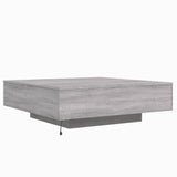 ZNTS Coffee Table with LED Lights Grey Sonoma 100x100x31 cm 836607