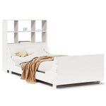 ZNTS Bookcase Bed without Mattress White 75x190 cm Small Single Solid Wood 3323831