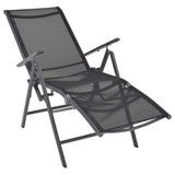 Sunlounger Black Aluminium Medium Adjustable Armrests 42766