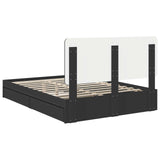 Storage Bed with Headboard Black 150 x 200 cm Engineered Wood 3412673