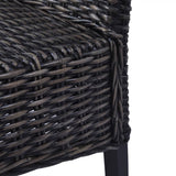 Dining Chairs 6 pcs Black Kubu Rattan and Mango Wood 275470