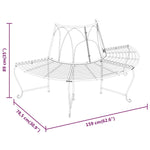 Half Round Tree Bench Ø159 cm Black Steel 318825