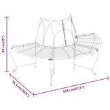 Half Round Tree Bench Ø159 cm Black Steel 318825