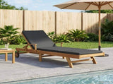 Sun Lounger Folding Brown and Dark Grey Solid Teak Wood 42032671