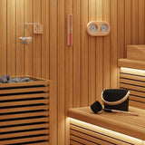 Sauna Accessory Set 5 pcs Black Aluminium and Solid Pine Wood 42023428