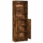Highboard with LED Smoked Oak 69x32.5x200 cm Engineered Wood 3307909