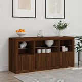 Sideboard with LED Lights Brown Oak 142.5x37x67 cm 3209071