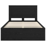 Bed Frame with Headboard Black 120 x 190 cm Solid Pine Wood 3410113